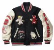 画像1: Alphabet logo & angel and devil towel embroidered Stadium Jumper baseball uniform jumper jacket blouson ユニセックス 男女兼用アルファベットロゴ&天使と悪魔タオル刺繍 スタジアムジャンパー スタジャン MA-1 ボンバー ジャケット ブルゾン (1)