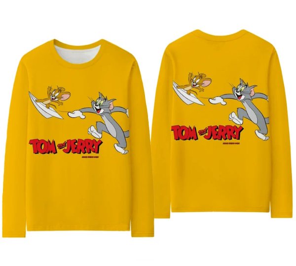 画像1: Tom and jerry flying jelly Sweatshirt  Tshirts ユニセックス男女兼用 トムとジェリートム＆ジェリースウェットトレーナー ロングスリーブTシャツ (1)