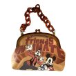 画像1: Vintage Goofy purse with a metal clasp Tote Shoulder Bag グーフィー べっ甲持ち手 チェーン がま口 バッグ (1)