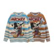 画像5: Old Mickey Mouse striped round neck sweater pullover  Knit　オールドミッキーマウスプリントボーダーラウンドネック長袖セーターニット (5)