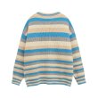 画像4: Old Mickey Mouse striped round neck sweater pullover  Knit　オールドミッキーマウスプリントボーダーラウンドネック長袖セーターニット (4)