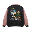 画像3: Looney Tunes Daffy Duck & Sylvester Emblem Stadium Jumper Jacket blouson ユニセックス 男女兼用ルーニー・テューンズ  ダフィーダック&シルベスターエンブレム刺繍 スタジアムジャンパー スタジャン MA-1 ボンバー ジャケット ブルゾン (3)