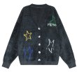 画像1: Star embroidery V neck mohair cardigan star　ユニセックス男女兼用 スター刺繍Vネックモヘアカーディガンセーター (1)