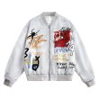 画像2: Graphic biker hip hop stadium jumper Jacket blouson ユニセックス 男女兼用 グラフィックバイカーヒップホップスタジアムジャンパー スタジャン MA-1 ボンバー ジャケット ブルゾン (2)