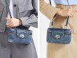 画像4: Washed Denim Vanity Lunch Box Tote Shoulder Crossbody Bag　ユニセックス男女兼用ウォッシュドデニム バニティーランチボックス型バッグ (4)