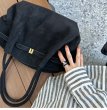 画像10: Belt Buckle Matte Suede Leather Tote Shoulder Bag　ベルトバックルマットスエードレザートート ショルダーバッグ　 (10)