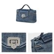 画像8: Washed Denim Vanity Lunch Box Tote Shoulder Crossbody Bag　ユニセックス男女兼用ウォッシュドデニム バニティーランチボックス型バッグ (8)