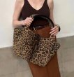 画像4: Leopard print pony tote shoulder bag　ユニセックス男女兼用レオパードハラコトートショルダーバッグ (4)