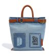 画像4: Denim Keith Haring Pocket Tote Shoulder Crossbody Bag　ユニセックス男女兼用デニムキース・ヘリングペイントポケット トートショルダークロスボディーバッグ (4)