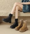 画像7: Side gore platform stretch sock boots leather boots   サイドゴアプラットフォームストレッチソックスブーツレザーブーツ (7)