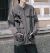 画像9: Zip-up hip-hop graphic print sweater knit　ユニセックス男女兼用 長袖ジップアップヒップホップグラフィックプリントカーディガン セーターニット (9)