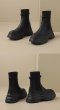 画像8: Side gore platform stretch sock boots leather boots   サイドゴアプラットフォームストレッチソックスブーツレザーブーツ (8)