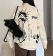 画像10: Zip-up hip-hop graphic print sweater knit　ユニセックス男女兼用 長袖ジップアップヒップホップグラフィックプリントカーディガン セーターニット (10)