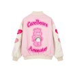 画像1: Care bear embroidery Varsity Stadium jacket  baseball uniform blouson オーバーサイズ ユニセッ クス男女兼用 ケアベア 熊刺繡 スタジャン ジャンパー ジャケット ブルゾン (1)