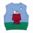 画像1: Snoopy knit vest knit　スヌーピー編み込みカラフルベストセーターニット (1)