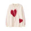 画像3: 24 Unisex heart applique Heart Choice sweater knit  ユニセックス 男女兼用 ハートアップリケ セーター ニット  (3)