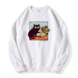 画像2: Unisex Van Gogh's Cat & Sunflowers Print Sweatshirt　 ユニセックス男女兼用ユニークゴッホ猫&ひまわりプリントスウェットトレーナー (2)