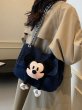 画像3: Unisex Mickey x DISNEY  3D Mickey Denim Matelasse Double ChainTote shoulder bag　カラフル ミッキー ぬいぐるみ マトラッセ ダブルチェーン トートショルダーバッグ (3)