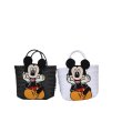 画像2: Mickey Mouse Black  Braided intrecciato mesh Tote Bag basket picnic shopping bag ミッキーマウス ミッキー イントレチャート メッシュ バスケット ピクニック ショッピングバッグ トート 籠 かごバッグ (2)