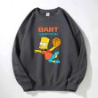 画像4: Unisex  Bart Simpson Basket Print sweatshirt　 ユニセックス男女兼用 バート・シンプソンバスケットプリントスウェットトレーナー (4)