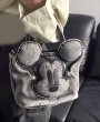 画像7: Mickey Mouse Washed Denim Portable Crossbody Tote Shoulder Bag Handbag   ミッキーマウスウォッシュデニムポータブルクロスボディトートショルダーバッグハンドバッグ (7)