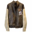 画像2: Bugs Bunny embroidered leather contrast color jacket Stadium jumperbaseball uniform blouson 　ユニセッ クス男女兼用 バッグズバニー刺繍レザーコントラストカラージャケットスタジャン ジャンパー  ブルゾン (2)