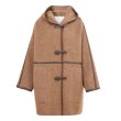 画像1: La Chapelle Retro Horn Button Piping Mid-Length Wool Coat Jacket　ラシャペルレトロホーンボタンパイピングミッドレングスウールコートジャケット (1)