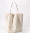 画像5: Fur Large Size Bucket Tote Shoulder Bag Handbag   ファーラージサイズバケットトートショルダーバッグハンドバッグ (5)