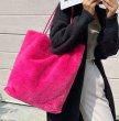 画像10: Fur Large Size Bucket Tote Shoulder Bag Handbag   ファーラージサイズバケットトートショルダーバッグハンドバッグ (10)