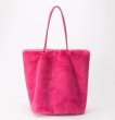 画像2: Fur Large Size Bucket Tote Shoulder Bag Handbag   ファーラージサイズバケットトートショルダーバッグハンドバッグ (2)