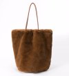 画像4: Fur Large Size Bucket Tote Shoulder Bag Handbag   ファーラージサイズバケットトートショルダーバッグハンドバッグ (4)