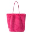 画像1: Fur Large Size Bucket Tote Shoulder Bag Handbag   ファーラージサイズバケットトートショルダーバッグハンドバッグ (1)