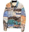 画像1: Corduroy landscape print  jacket blouson ユニセックス 男女兼用 コーデュロイ風景プリントブルゾンGジャン (1)