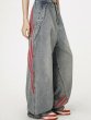 画像6: Unisex Striped splicing denim loose denim pants trousers 　男女兼用 ユニセックス ストライプ3ラインスプライシングジーンズデニム　パンツ (6)