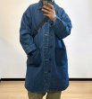 画像4: Washed denim mid-length over-the-knee workwear coat jacket　ユニセックス 男女兼用 ウォッシュデニムミッドレングスコートジャケット (4)