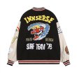 画像2: Surf  towel embroidered lapel jacketStadium Jumper baseball uniform jumper  blouson ユニセックス 男女兼用サーファーエンブレム スタジアムジャンパー スタジャン MA-1 ボンバー ジャケット ブルゾン (2)