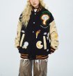 画像6: Mushroom & unique emblem Stadium Jumper baseball uniform jumper jacket blouson ユニセックス 男女兼用マッシュルーム＆ユニークエンブレム スタジアムジャンパー スタジャン MA-1 ボンバー ジャケット ブルゾン (6)