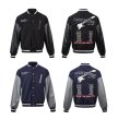 画像6: MADE EXTREME Electric Guitar embroidered lapel jacketStadium Jumper baseball uniform jumper  blouson ユニセックス 男女兼用ギターエンブレムレザースリーブ スタジアムジャンパー スタジャン MA-1 ボンバー ジャケット ブルゾン (6)