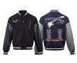 画像9: MADE EXTREME Electric Guitar embroidered lapel jacketStadium Jumper baseball uniform jumper  blouson ユニセックス 男女兼用ギターエンブレムレザースリーブ スタジアムジャンパー スタジャン MA-1 ボンバー ジャケット ブルゾン (9)