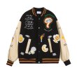 画像2: Mushroom & unique emblem Stadium Jumper baseball uniform jumper jacket blouson ユニセックス 男女兼用マッシュルーム＆ユニークエンブレム スタジアムジャンパー スタジャン MA-1 ボンバー ジャケット ブルゾン (2)