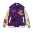 画像5: Cute bear towel embroidered lapel jacketStadium Jumper baseball uniform jumper  blouson ユニセックス 男女兼用ベア熊エンブレム スタジアムジャンパー スタジャン MA-1 ボンバー ジャケット ブルゾン (5)