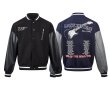 画像1: MADE EXTREME Electric Guitar embroidered lapel jacketStadium Jumper baseball uniform jumper  blouson ユニセックス 男女兼用ギターエンブレムレザースリーブ スタジアムジャンパー スタジャン MA-1 ボンバー ジャケット ブルゾン (1)