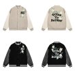 画像6: Flower embroidered leather sleeve hip hop stadium jacket Stadium Jumper baseball uniform jumper  blouson ユニセックス 男女兼用フラワー刺繍レザースリーブ ヒップホップ スタジアムジャンパー スタジャン MA-1 ボンバー  (6)