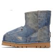 画像1: Denim painted classical platform short boots   デニムクラシカルペイントプラットフォームショートブーツ (1)