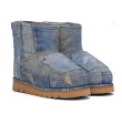 画像3: Denim painted classical platform short boots   デニムクラシカルペイントプラットフォームショートブーツ (3)