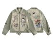 画像3: Old Graffiti Clown Print Lapel Jacket　ユニセックス 男女兼用 オールドグラフィティピエロプリントラペルジャケットトレンディ ジャケット (3)