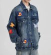 画像4: Butterfly Emblem Denim G-Jean Jacket blouson ユニセックス 男女兼用 バタフライエンブレムGジャン ジャケットブルゾン (4)