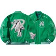 画像2: REPRESENT Angel Embroidery Double Zip Up jacket Stadium Jumper baseball uniform jumper  blouson ユニセックス 男女兼用エンジェル刺繍ダブルジップアップジャケット スタジアムジャンパー スタジャン MA-1  (2)