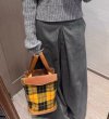 画像2: Check & Leather Backpack Tote Shoulder Bag　チェック＆レザー バックパック トートショルダーバック (2)