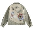 画像4: Old Graffiti Clown Print Lapel Jacket　ユニセックス 男女兼用 オールドグラフィティピエロプリントラペルジャケットトレンディ ジャケット (4)